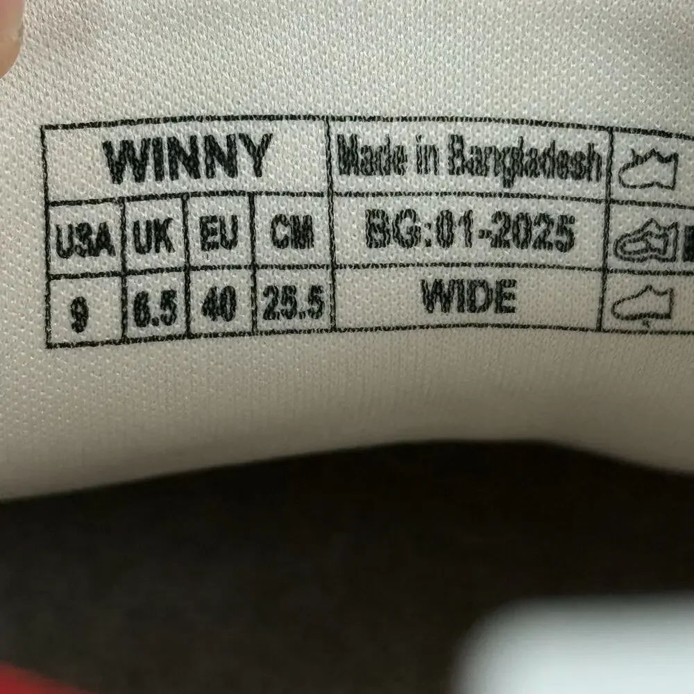Vionic Winny Women’s 9 Wide Red Leather Fashion Comfort Sneakers Excellent